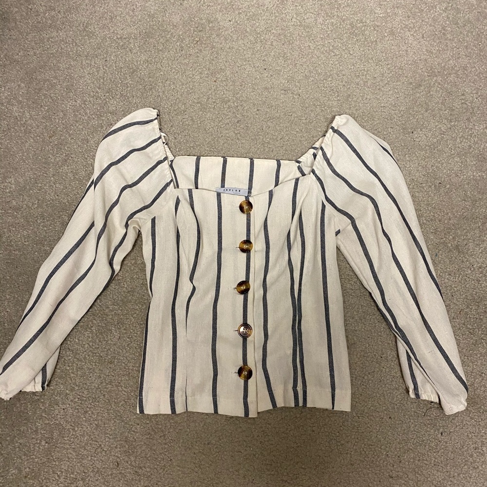 Chic Striped Button front top